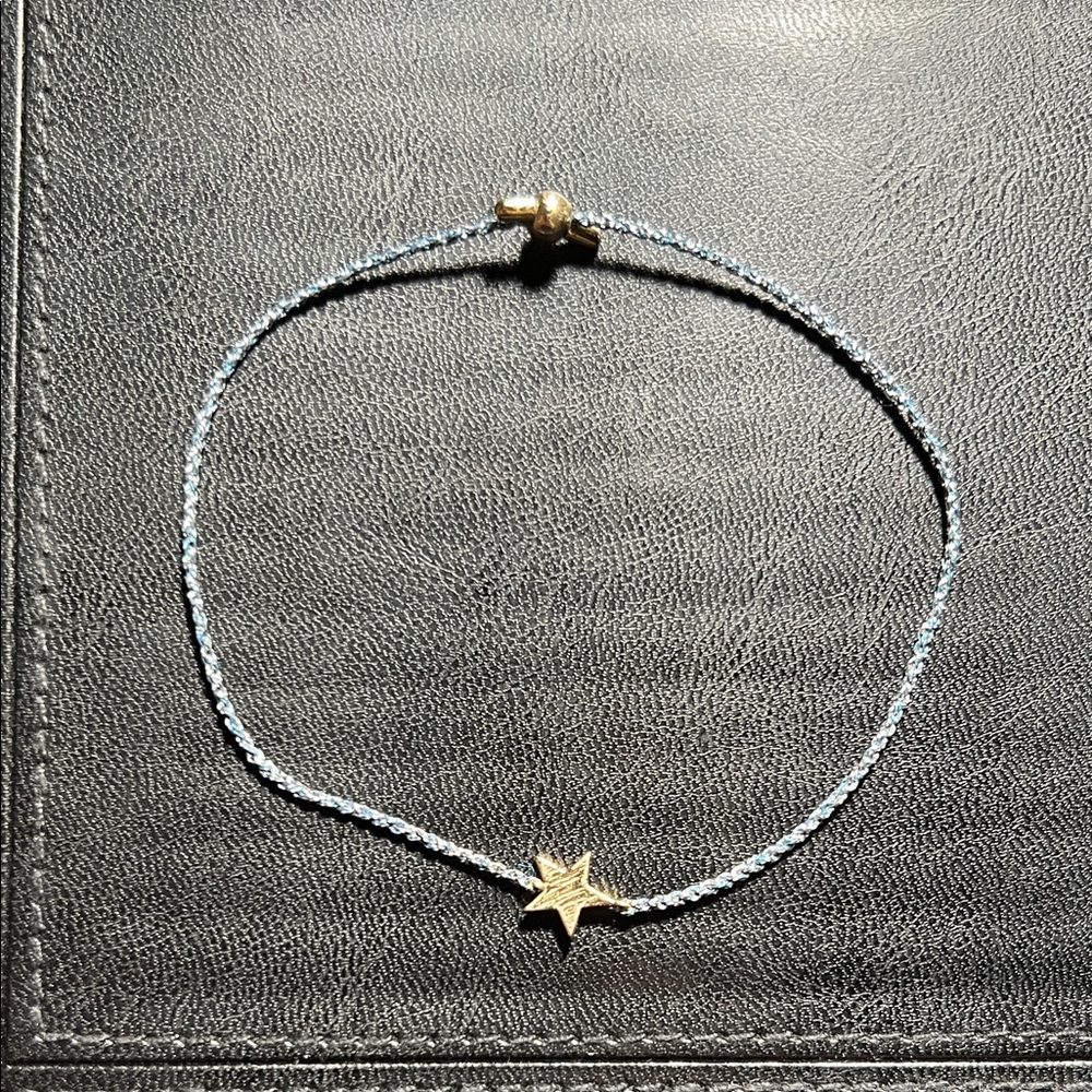 Gorjana Gold Star Bracelet with Blue Cord